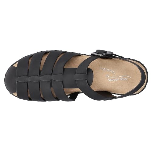 Easy Street Women's Denalize Flat Sandal, Navy, 9.5 Narrow