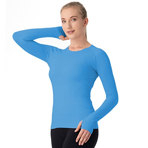 MathCat Seamless Workout Shirts for Women Long Sleeve Yoga Tops Sports Running Shirt Breathable Athletic Top Slim Fit (S, White)