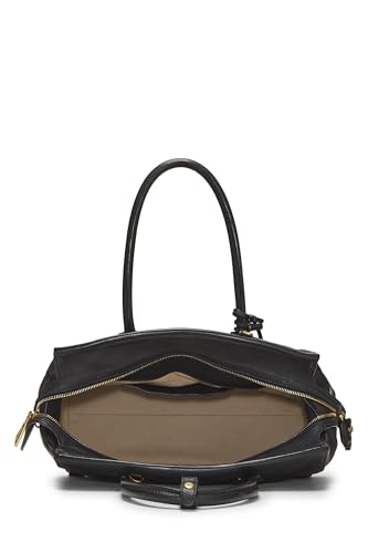 Prada, Pre-Loved Black Vitello Daino Convertible Top Handle Bag, Black