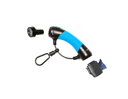 Dog Gone Smart Pet Products I'm Gismo Expandable Leash Handle System with Patented Rail System for Dog Walking- Electric Blue Handle with Poop Bag Dispenser + Rechargable Flashlight Connectable