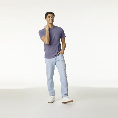 Comfort Colors Adult Short Sleeve Pocket Tee, Style G6030, Blue Jean, Medium