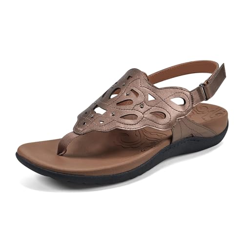 Rockport Women's Ridge Sling Sandal, Apricot Synthetic, 9