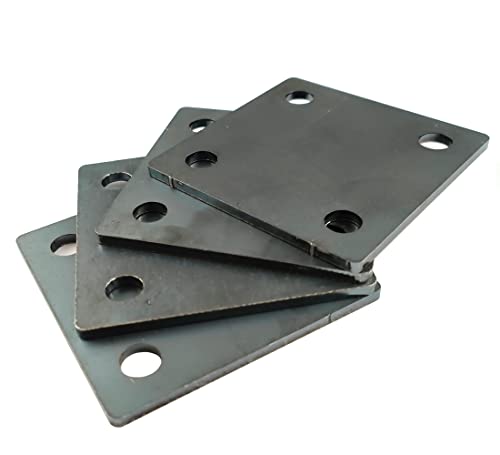 Jikacok 3-inch Steel Plate with Holes. 4 PCS 3"x3"Steel Plate Made from Premium 9 Gauge A36 Hot Rolled Mild Steel. Laser Cut Metal Plate with Smooth Edges. Weldable & Paintable Steel Plates.