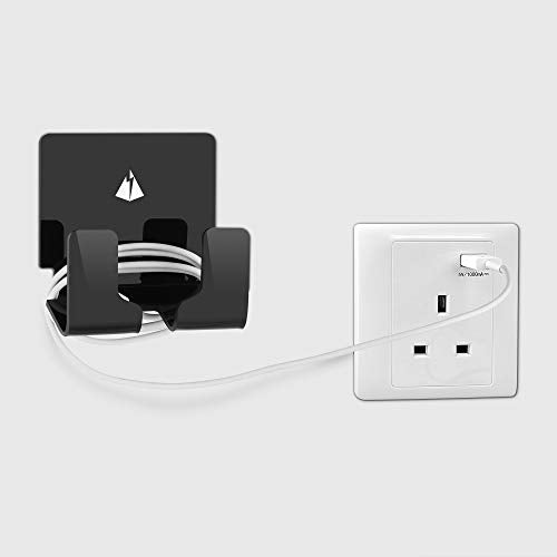 TXEsign Adhesive Wall Phone Holder Mount for Smartphones iPhone External Battery Wall Holder Mount (Black)