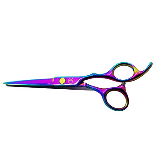 Professional Hair Cutting Shears,6 Inch Barber hair Cutting Scissors Sharp Blades Hairdresser Haircut For Women/Men/kids 420c Stainless Steel (Rainbow) (Rainbow)