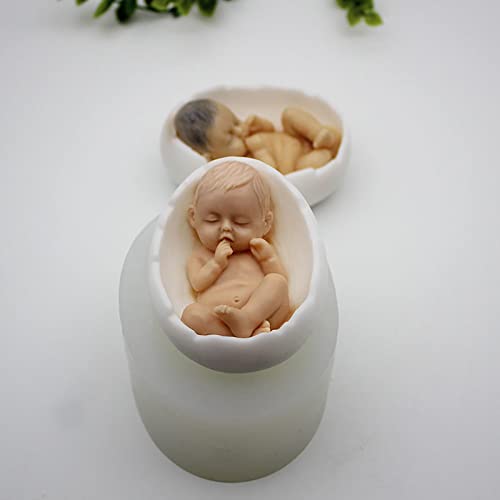 Baby in Egg Mold Baby Mold Egg Mold Baby Resin Mold Clay Mold Candle Making Molds Craft Supplies 3D Mold Silicone Mold for Resin Resin Casting Mold