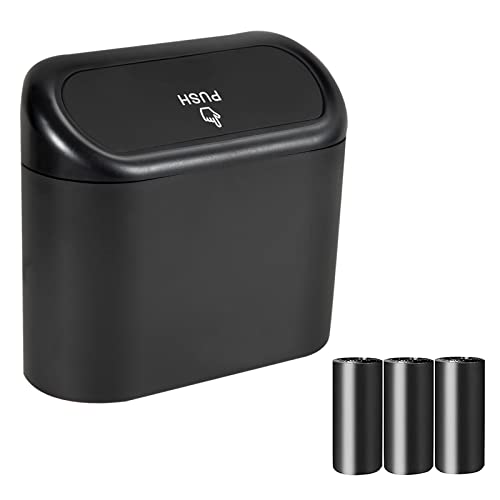 EnthuLove 1 Packs Mini Car Trash Can Bin with Lid and 45pcs Trash Bags,Car Trash Can Bin,Car Garbage Trash Can Storage for Front Back Seat Accessories