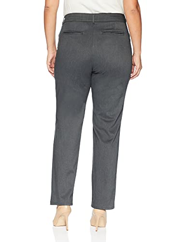 Lee Women's Plus Size Relaxed Fit All Day Straight Leg Pant, Charcoal Heather, 14W Petite