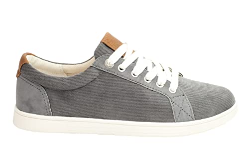 REVITALIGN Women's Avalon Corduroy Sneaker, Grey, 9