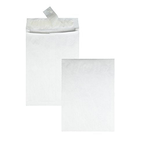 Quality Park Survivor 10 x13 Inch Catalog Envelopes made w/ 14 lb DuPont Tyvek, Expands 2", Peel and Seal Self Seal Closure, White, 100/Box (QUAR4430)