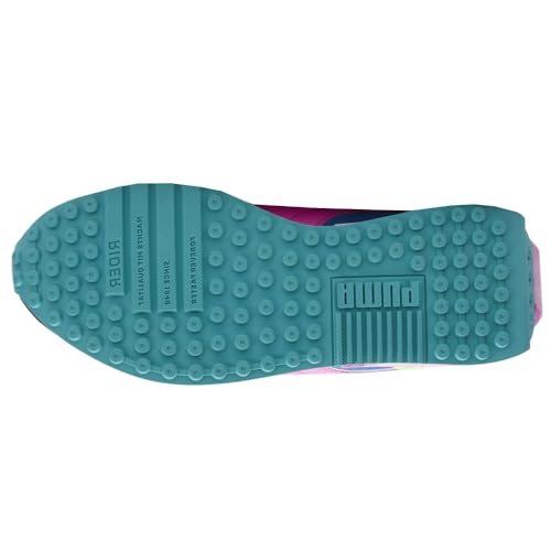 PUMA Women's City Rider Marble Sneaker, Green/Black/Luminous Pink, 7