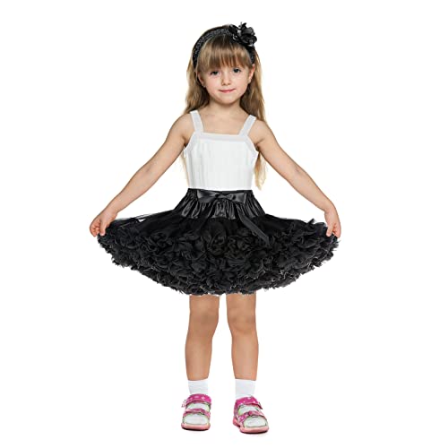 BEAUTY DY Tutu Toddler, Petticoat Toddler Pettiskirt Tutu Skirt for Baby Girls(Black/Pink/White/Red/Wine Red), Medium