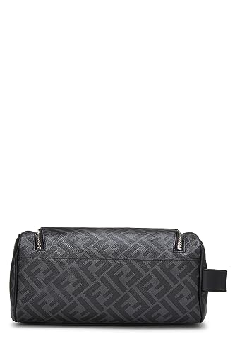 Fendi, Pre-Loved Black Zucca Coated Canvas Travel Pouch, Black