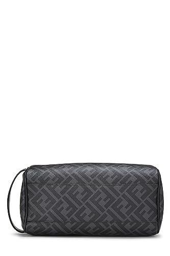 Fendi, Pre-Loved Black Zucca Coated Canvas Travel Pouch, Black