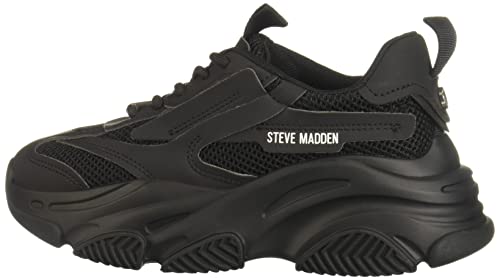 Steve Madden Women's Possession Sneaker, Black/Green, 8