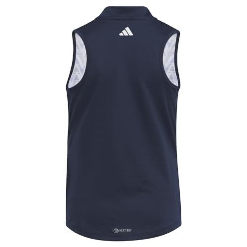 adidas Girl's Standard Heat.RDY Sleeveless Printed Polo Shirt, Collegiate Navy, X-Small