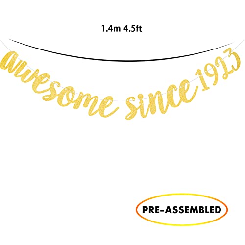 Awesome Since 1994 Banner Pre-strung Happy 30th Birthday Banner Gold Glittery 30 Thirty Years Old Birthday Party Decorations for Men Women