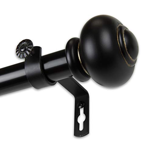 Rod Desyne 1" Rotunda Curtain Rod, 28-48 inch, Black