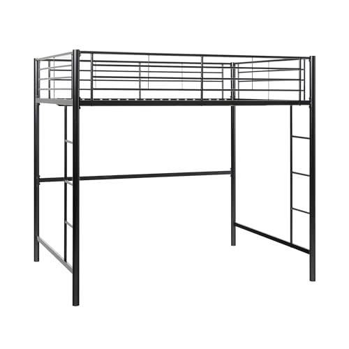 Walker Edison Timothee Urban Industrial 71" Twin Over Full Metal Bunk Bed, Black