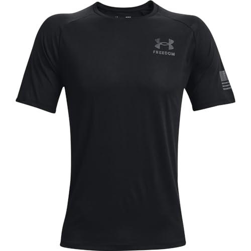 Under Armour Men's Freedom Tech Short Sleeve T-Shirt, Black (001)/Pitch Gray, XX-Large