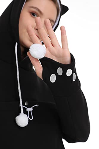 LINYUCHEN Cat Dog Pouch Hoodie Large Pet Pouch Sweatshirt Puppy Kitten Holder Carrier Pullover Shirt Unisex Hoodies Black