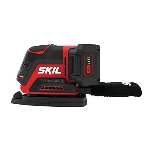 SKIL PWRCore 20 20V Brushed 5" Random Orbital Sander, Variable Speed, Includes 3pc Sandpaper, Dust Box, 2.0Ah Battery and Charger - SR6604B-10