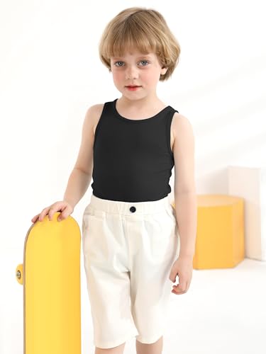 Cooraby 6 Pack Toddler Tank Top Kids Undershirts Soft Undershirt for Boys and Girls Black