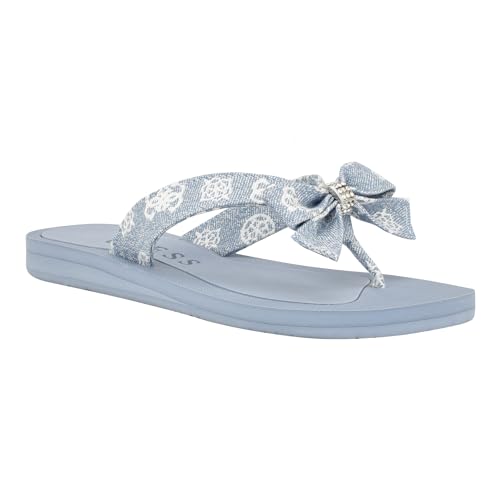 GUESS Women's Tuta Flip-Flop, Taupe Logo, 10