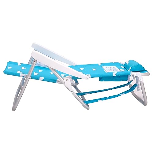 Luxury Sturdy Extra Comfort Backpack Beach Chair/Bundle of 2 Units (Blue White Stripes)
