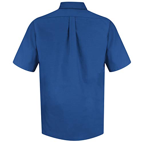 Red Kap Men's Standard Poplin Dress Shirt, Stain and Wrinkle Resistant, Short Sleeve, Royal Blue, 5X-Large