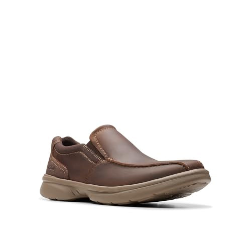 Clarks Men's Bradley Step Loafer, Brown Tumbled, 9.5