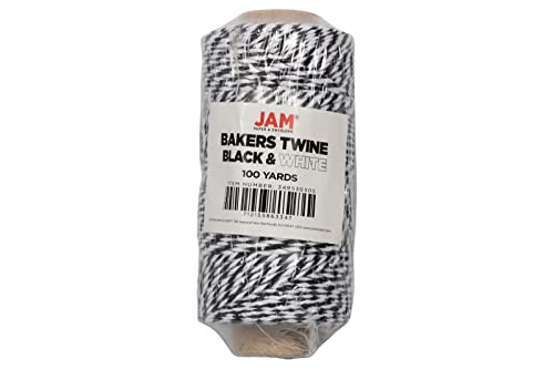 JAM PAPER Twine - Black & White Baker's Twine - 100 Yards - Sold Individually