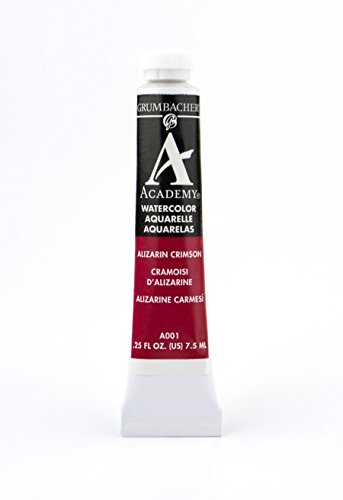 Grumbacher Academy Watercolor Paint, 7.5ml/0.25 Ounce, Perylene Maroon (A163)