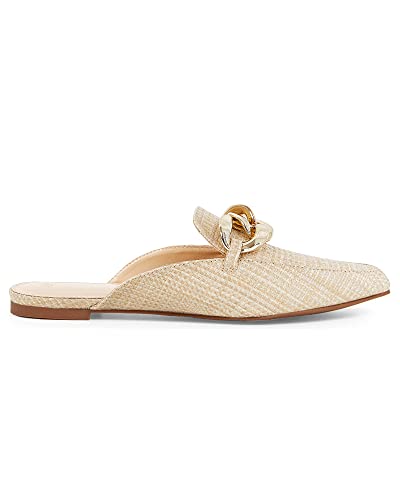 Juliet Holy Womens Mules Flats Pointed Toe Backless Loafers Slip on Metal Chain Slides