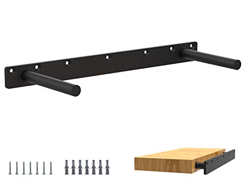 18 Inch Heavy Duty Blind Wall Mount Floating Shelf Bracket - Hidden Shelf Bracket with 150 LB Weight Capacity -3/4 Inch Solid Steel Support Rods