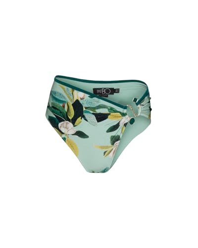 PATBO, Magnolia High Leg Bikini Bottom, XL, Green Multi