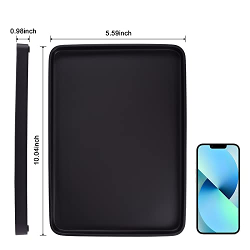 SZYRL Bathroom Sink Vanity Tray, Large Resin Bathroom Tray Perfume Tray Rectangle Decorative Tray Organizer for Vanity Dresser Bathroom Countertop Living Room Kitchen（Black）