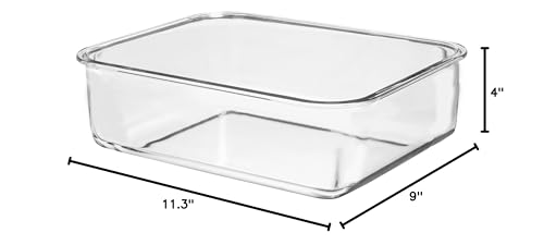 4800 ML / 163 oz / 21 Cup LARGE Glass Food Storage Container with Airtight Locking Lid. Ideal Storing food, Vegetables, Fruits. Baking Casserole, Lasagna, Roasting Turkey, Chicken BPA Free Oven Safe