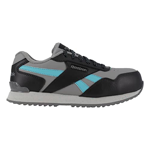 Reebok Work Women's RB982 Harman Composite Toe Classic Work Sneaker Grey and Teal Safety, Black, 9 Wide