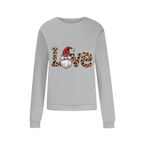 Valentines Sweatshirt Trendy Gifts for Women Valentine's Day Sweatshirts for Women Cute Leopard Love Heart Print Crewneck Pullover Funny Casual Fashion Shirt Tops