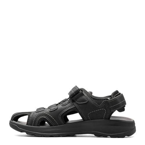 Nunn Bush Men's Huck Sport Closed Toe Fisherman Sandal for Walking, Beach and Outdoor, Charcoal, 12 Wide