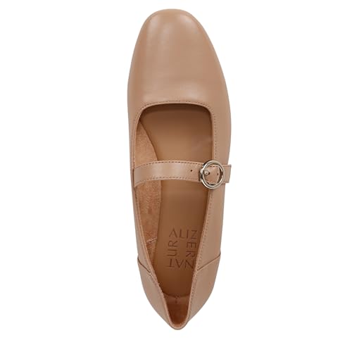 Naturalizer Womens Kelly Mary Jane Flats Crème Brulee Beige Leather 9.5 M