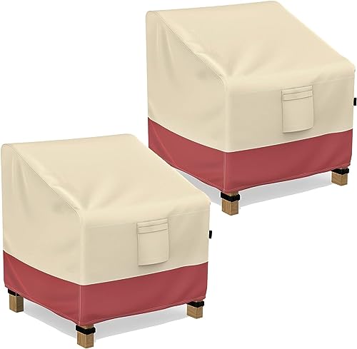 Mrrihand Patio Chair Covers Waterproof, Lounge Deep Seat Cover, Heavy Duty Outdoor Lawn Patio Furniture Covers, 36" W x 37" D x 36" H - 2 Pack