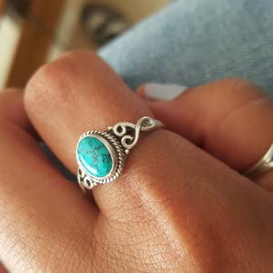 Turquoise Stone Ring 925 Sterling Silver Statement Ring For Women Handmade Rings Gemstone Christmas Promise Ring Size US 11 Gift For Her