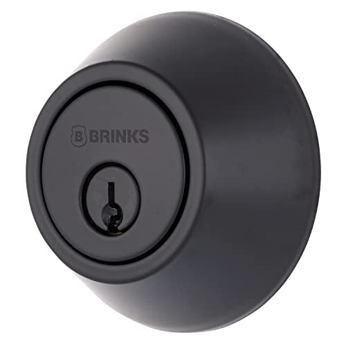 BRINKS Transitional Single Cylinder Deadbolt Lock, Door Lock Built for Residential Protection ANSI Grade 2 Security, Satin Nickel