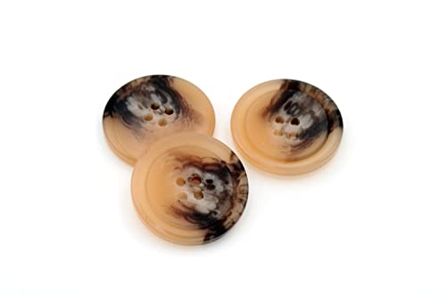 20PCS 4 Holes Sewing Round Craft Buttons Resin Snaps for Blazer Shirts DIY Accessories (Beige, 15mm)