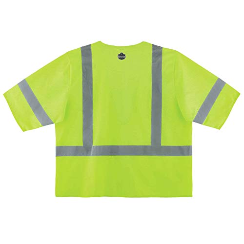 Ergodyne unisex adult Ansi High Visibility Lime Reflective Safety With Sleeves Type R Class 3 Standard Vest, Lime, Small-Medium US