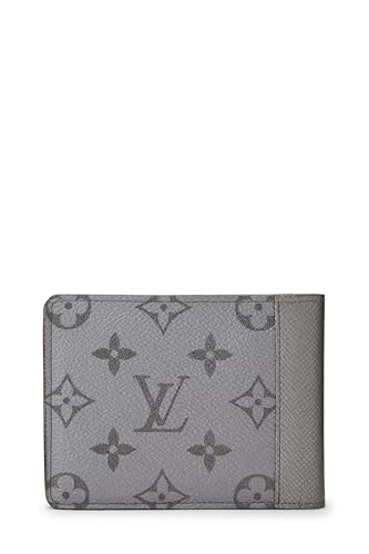 Louis Vuitton, Pre-Loved Silver Taigarama Canvas Multiple Wallet, Silver