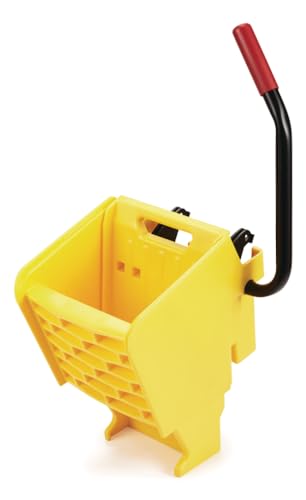 Rubbermaid Commercial Products WaveBrake 26 Qt. Side-Press Mop Bucket and Wringer Combo on Wheels, Yellow, for Professional/Industrial/Business Heavy-Duty Floor Cleaning/Mopping