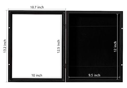 eletecpro 11x14 Kids Art Frame Front Opening with Glass Cover, Display Artwork 9x12 & 8x10 with Mat or 11x14 without Mat, Artwork Picture Frame Changeable with Storage for Wall and Tabletop, Black